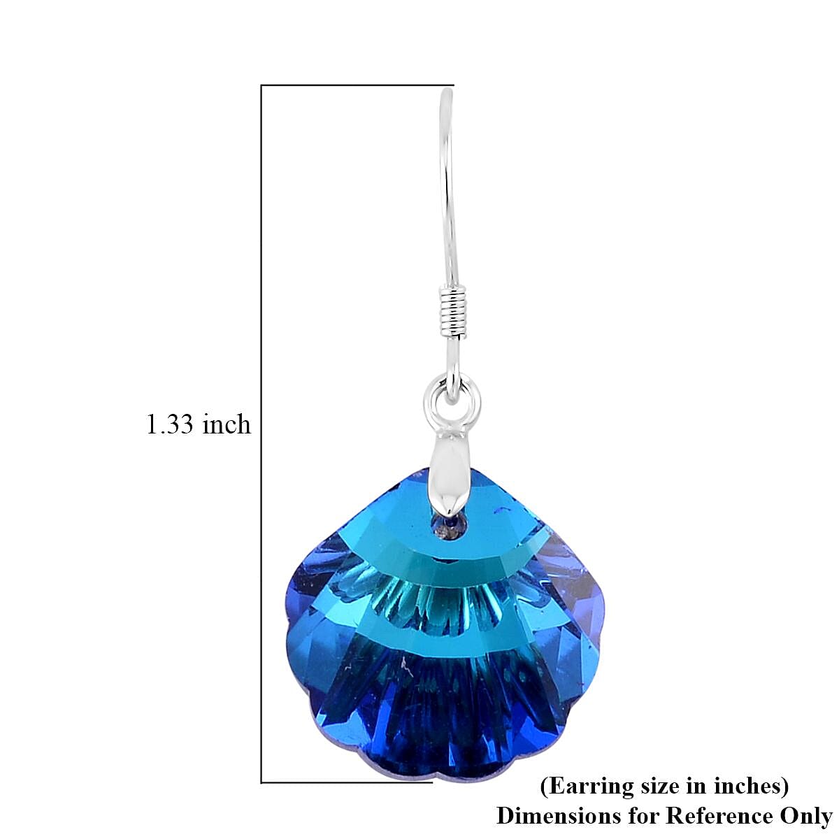 Simulated Blue Magic Color Quartz Earrings in Rhodium Over Sterling Silver