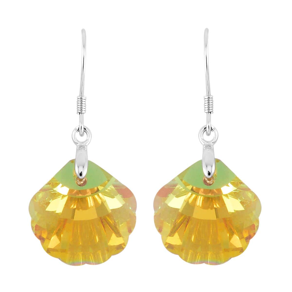 Simulated Yellow Topaz Earrings in Rhodium Over Sterling Silver image number 0