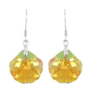 Simulated Yellow Topaz Earrings in Rhodium Over Sterling Silver