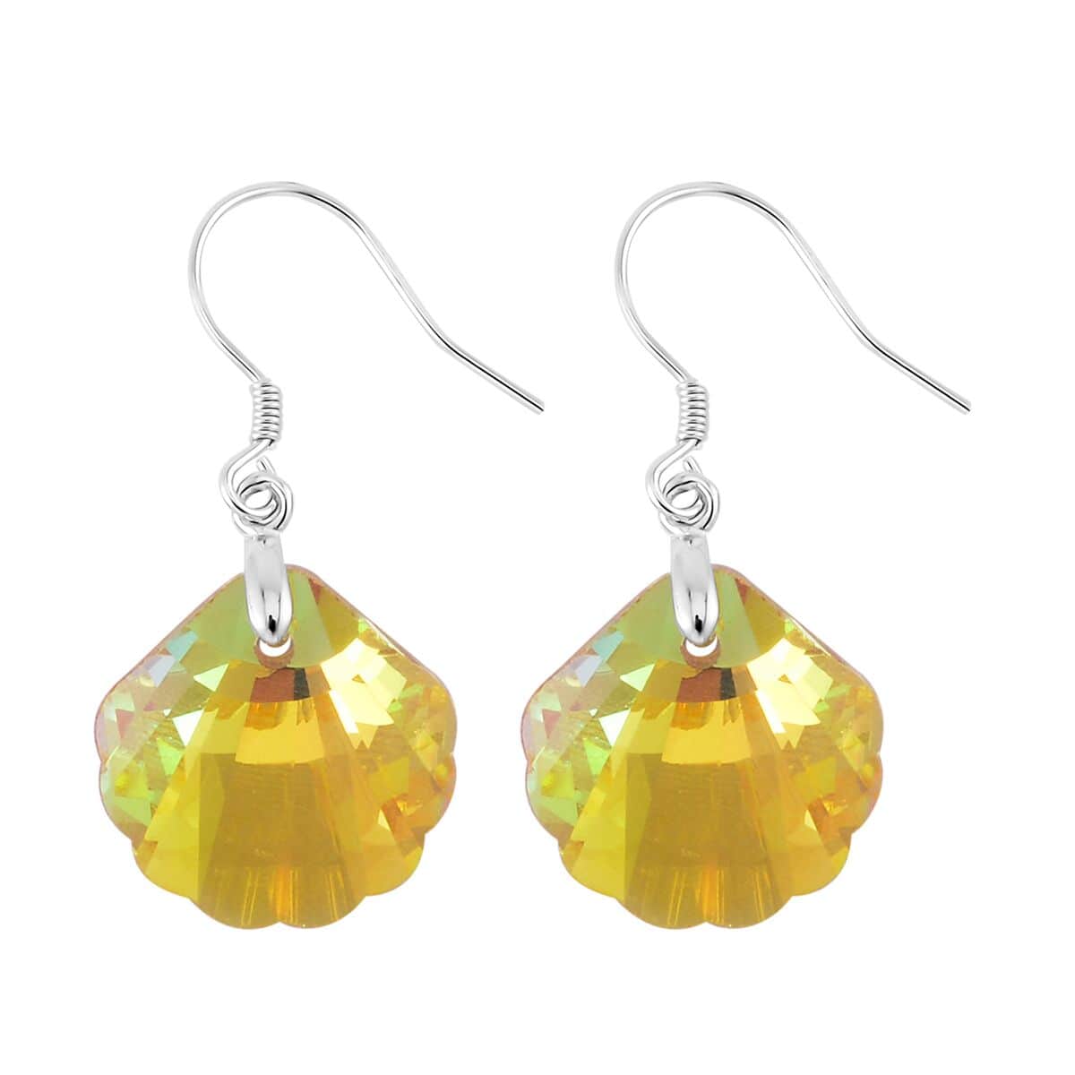 Simulated Yellow Topaz Earrings in Rhodium Over Sterling Silver image number 3