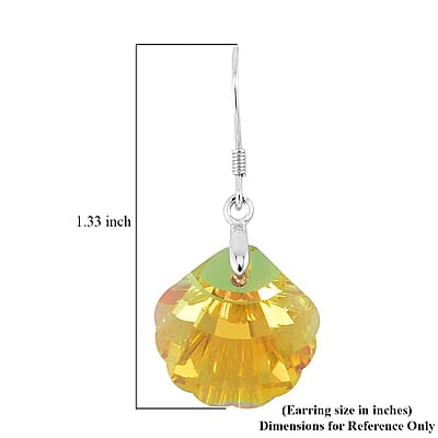 Simulated Yellow Topaz Earrings in Rhodium Over Sterling Silver