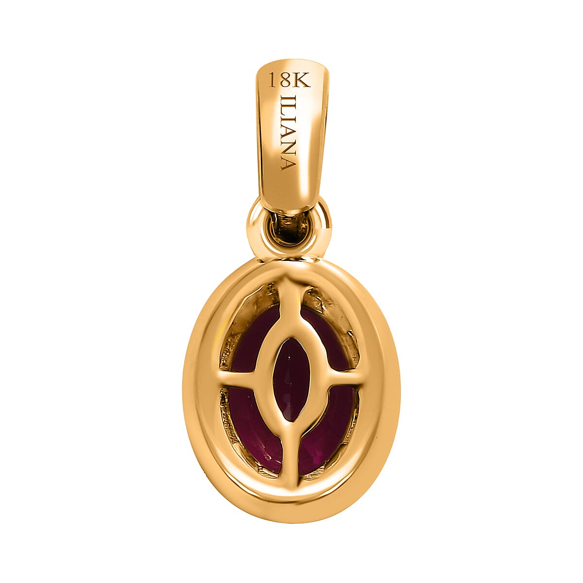 Iliana 18K Yellow Gold AAA Ouro Fino Rubellite and SI Natural Yellow Diamond Halo Pendant 1.60 ctw