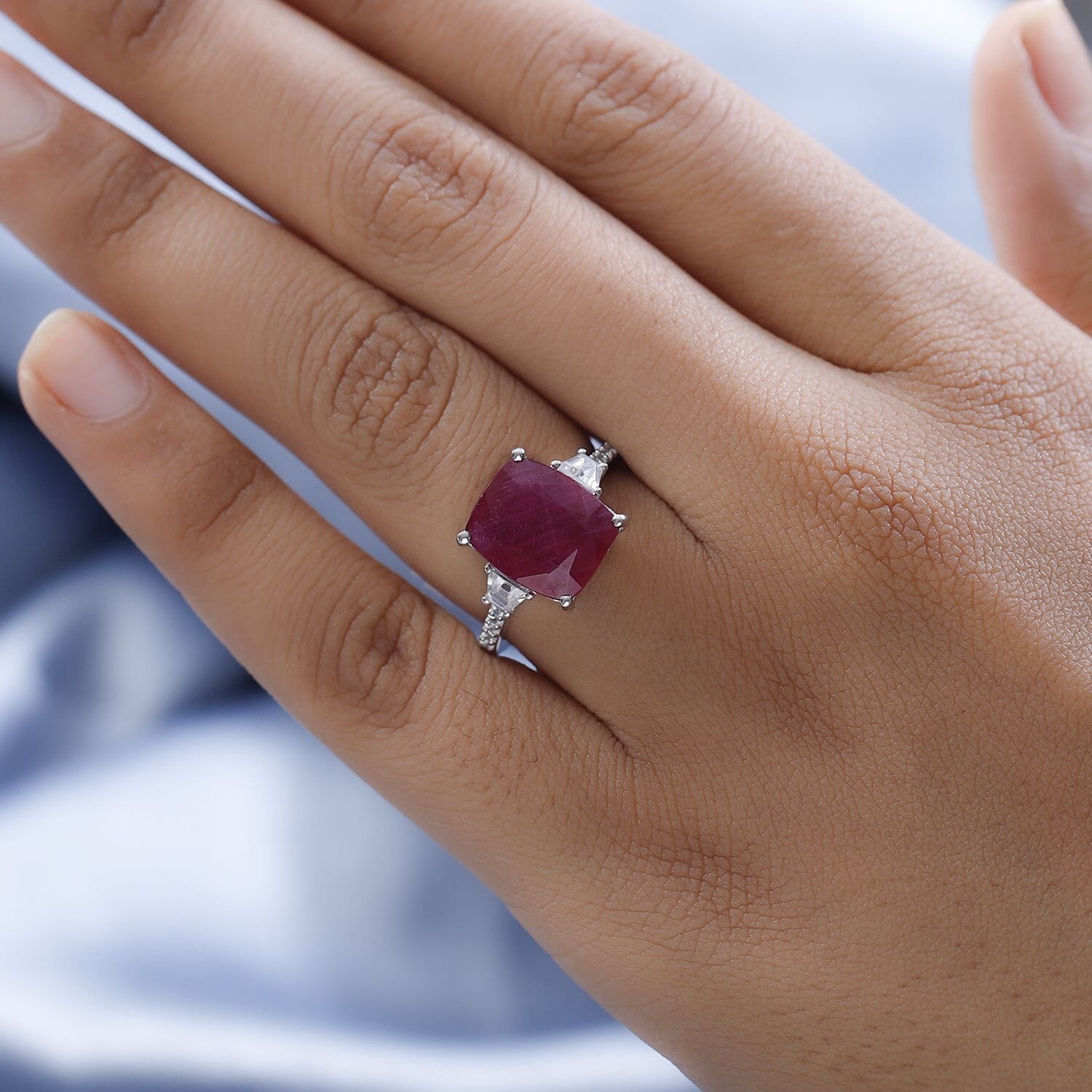 Buy Niassa Ruby (FF), Tanzanite Ring (Size 7.00), Stud