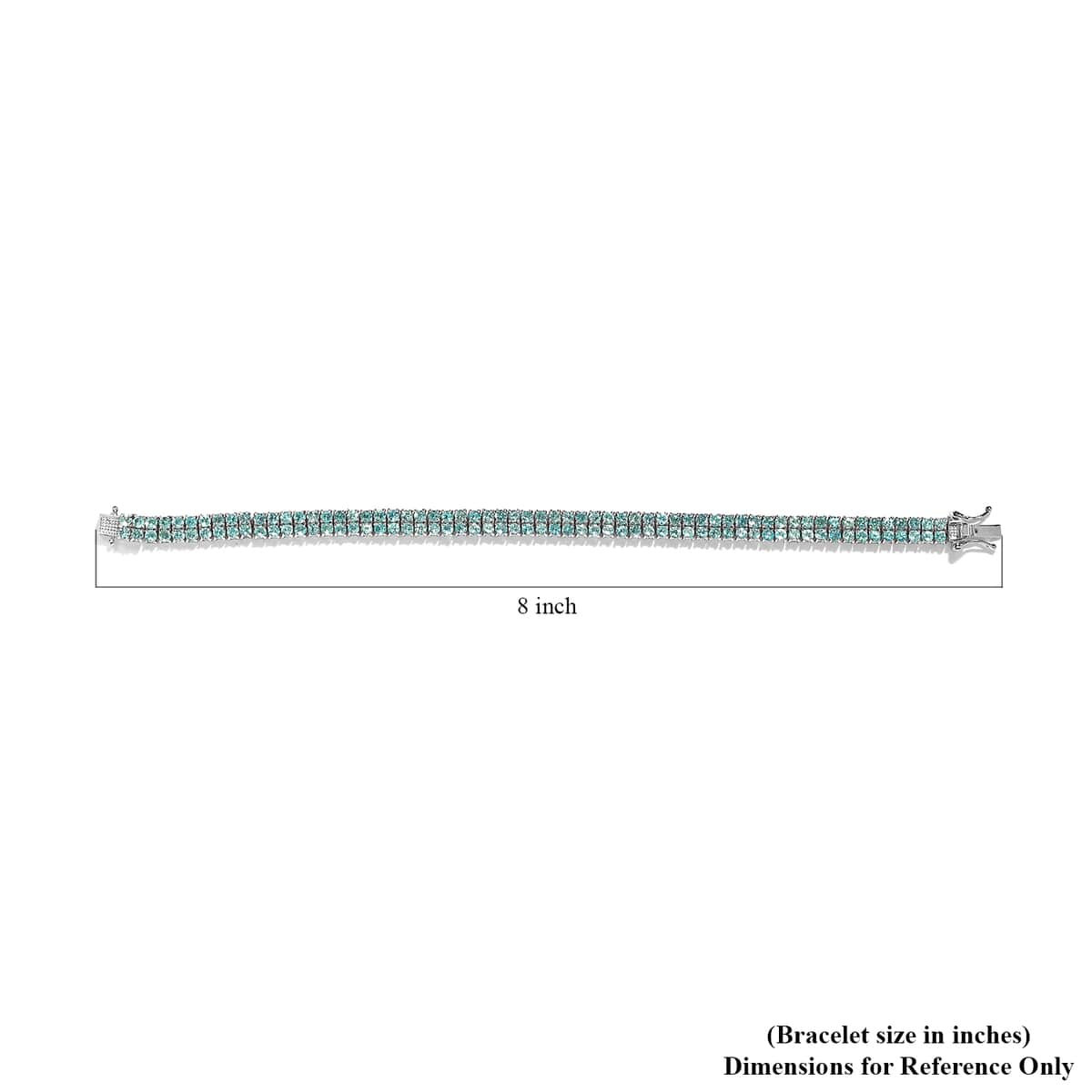 Madagascar Paraiba Apatite 2 Row Tennis Bracelet in Platinum Over Sterling Silver (7.25 In) 9.00 ctw image number 4