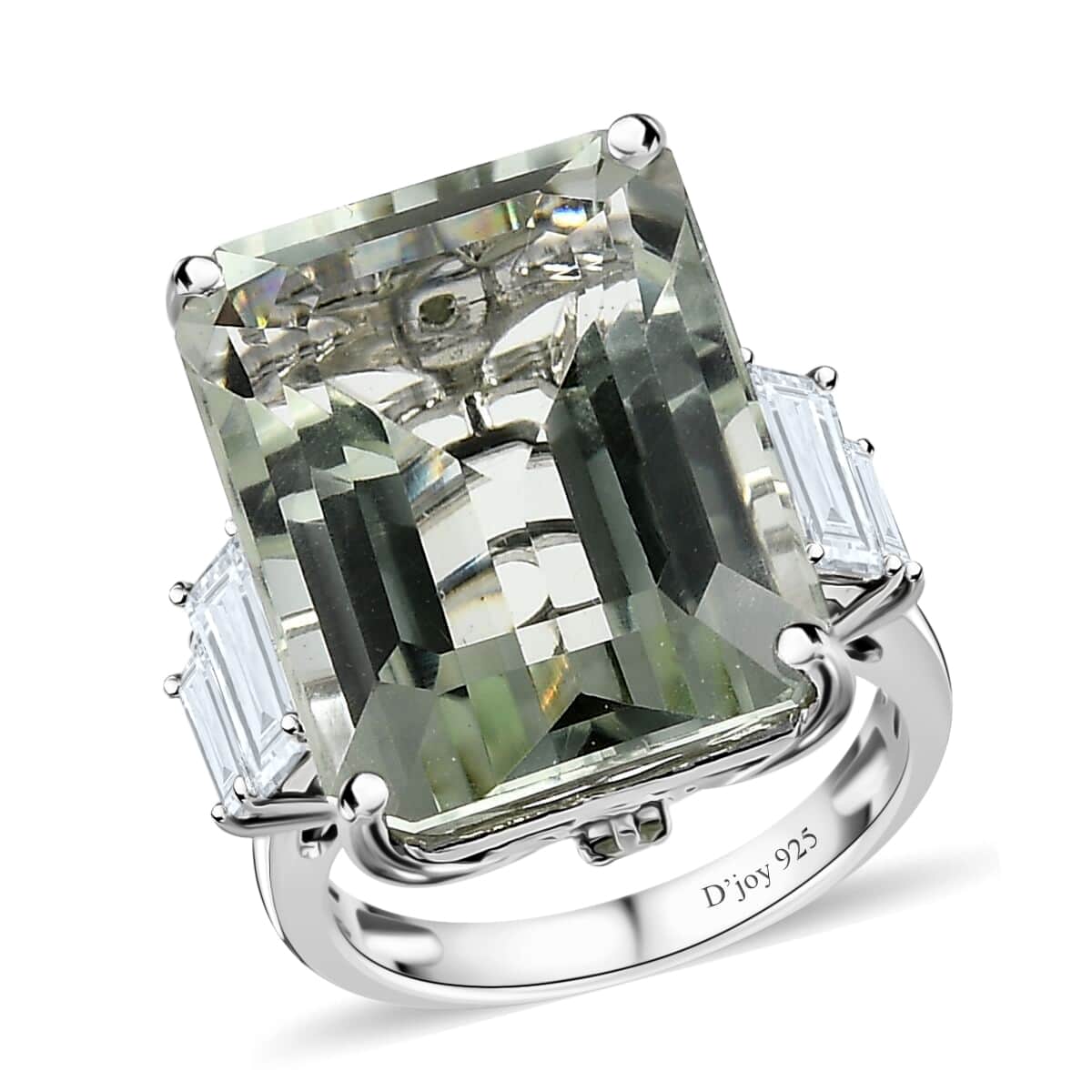 AAA Montezuma Prasiolite and Multi Gemstone Ring in Platinum Over Sterling Silver, Green Prasiolite Jewelry, Gift For Her 25.90 ctw image number 0