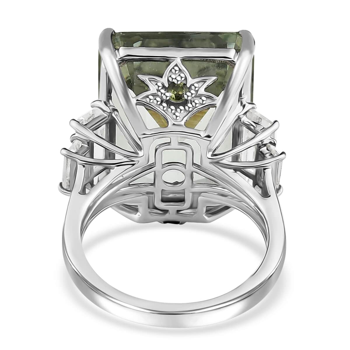 AAA Montezuma Prasiolite and Multi Gemstone Ring in Platinum Over Sterling Silver, Green Prasiolite Jewelry, Gift For Her 25.90 ctw image number 4