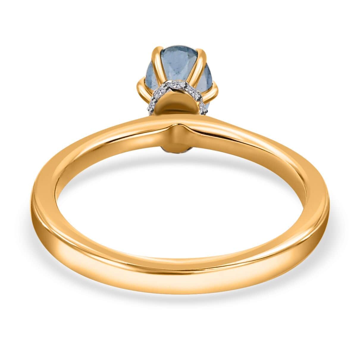 Iliana 18K Yellow Gold AAA Santa Maria Aquamarine and G-H SI Diamond Ring 0.75 ctw image number 4