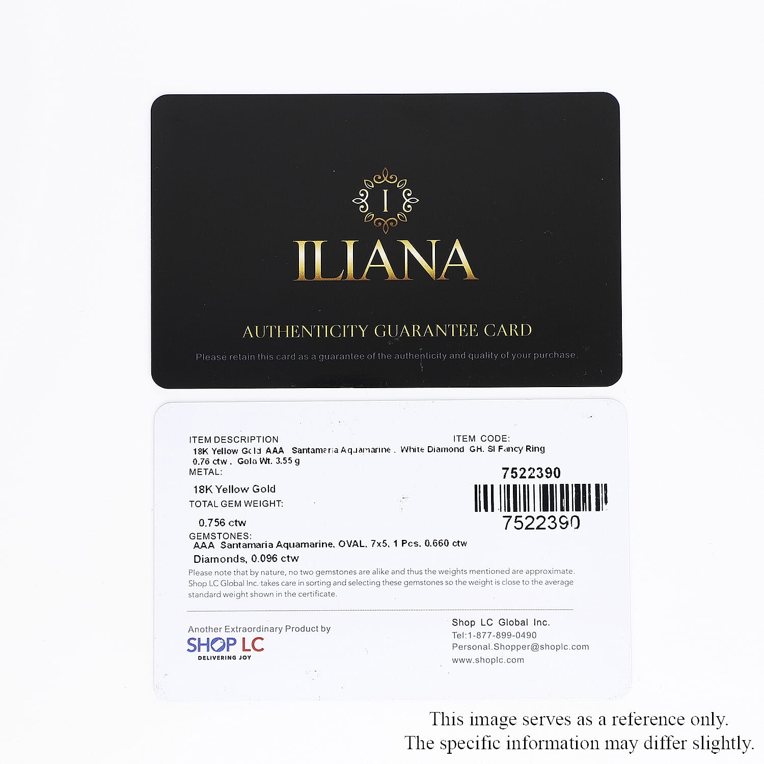 Iliana 18K Yellow Gold AAA Santa Maria Aquamarine and G-H SI Diamond Ring (Size 7.0) 0.75 ctw