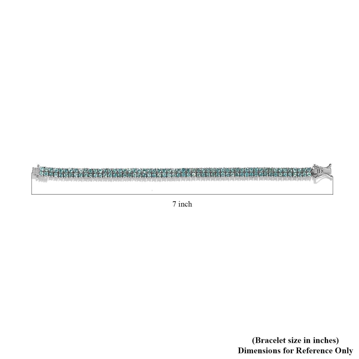 Madagascar Paraiba Apatite 2 Row Tennis Bracelet in Platinum Over Sterling Silver (8.00 In) 9.85 ctw image number 4