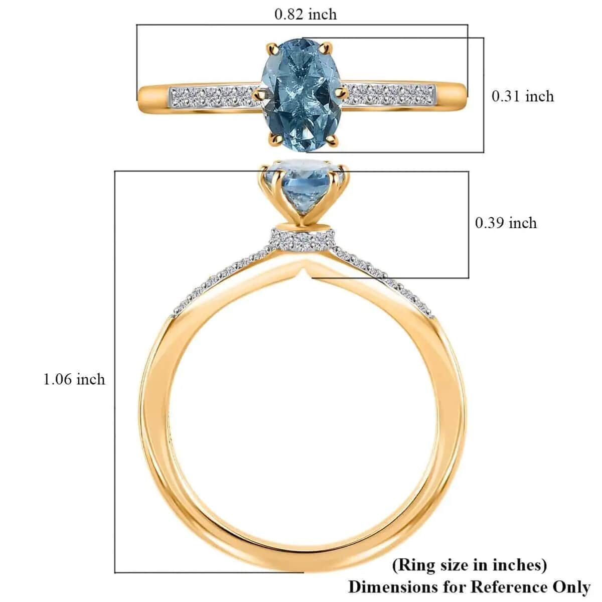 Iliana 18K Yellow Gold AAA Santa Maria Aquamarine and G-H SI Diamond Ring (Size 7.0) 0.85 ctw image number 5