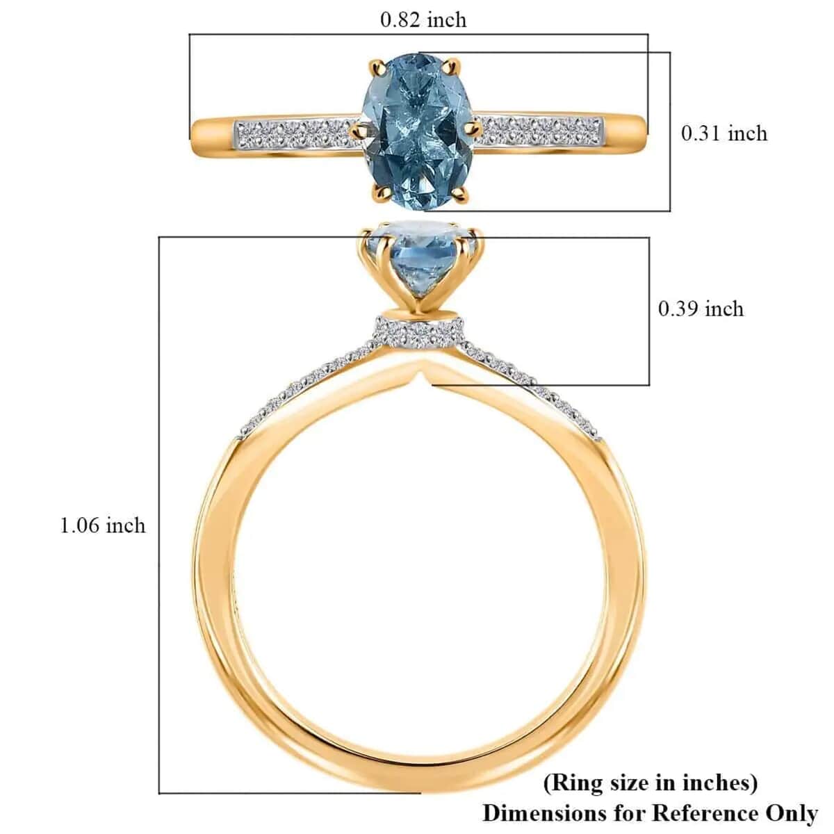 Iliana AAA Santa Maria Aquamarine and G-H SI Diamond 0.85 ctw Ring in 18K Yellow Gold (Size 8.0) image number 5