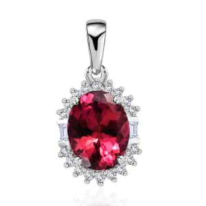 Rhapsody 950 Platinum AAAA Ouro Fino Rubellite and E-F VS2 Diamond Pendant 2.25 ctw