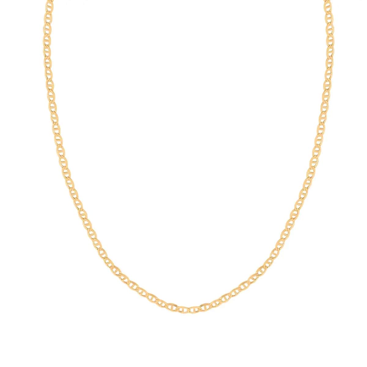 14K Yellow Gold Mariner Chain Necklace , Gold Mariner Necklace , 14K Yellow Gold Chain Necklace , 20 Inch Chain Necklace 1.30 Grams image number 0