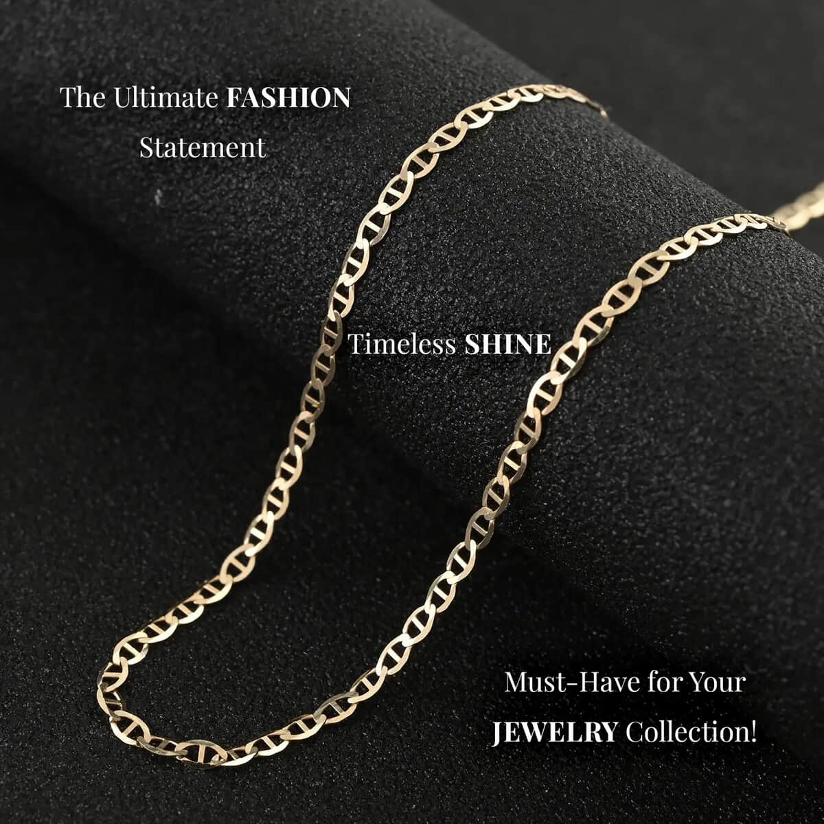 14K Yellow Gold Mariner Chain Necklace , Gold Mariner Necklace , 14K Yellow Gold Chain Necklace , 20 Inch Chain Necklace 1.30 Grams image number 1