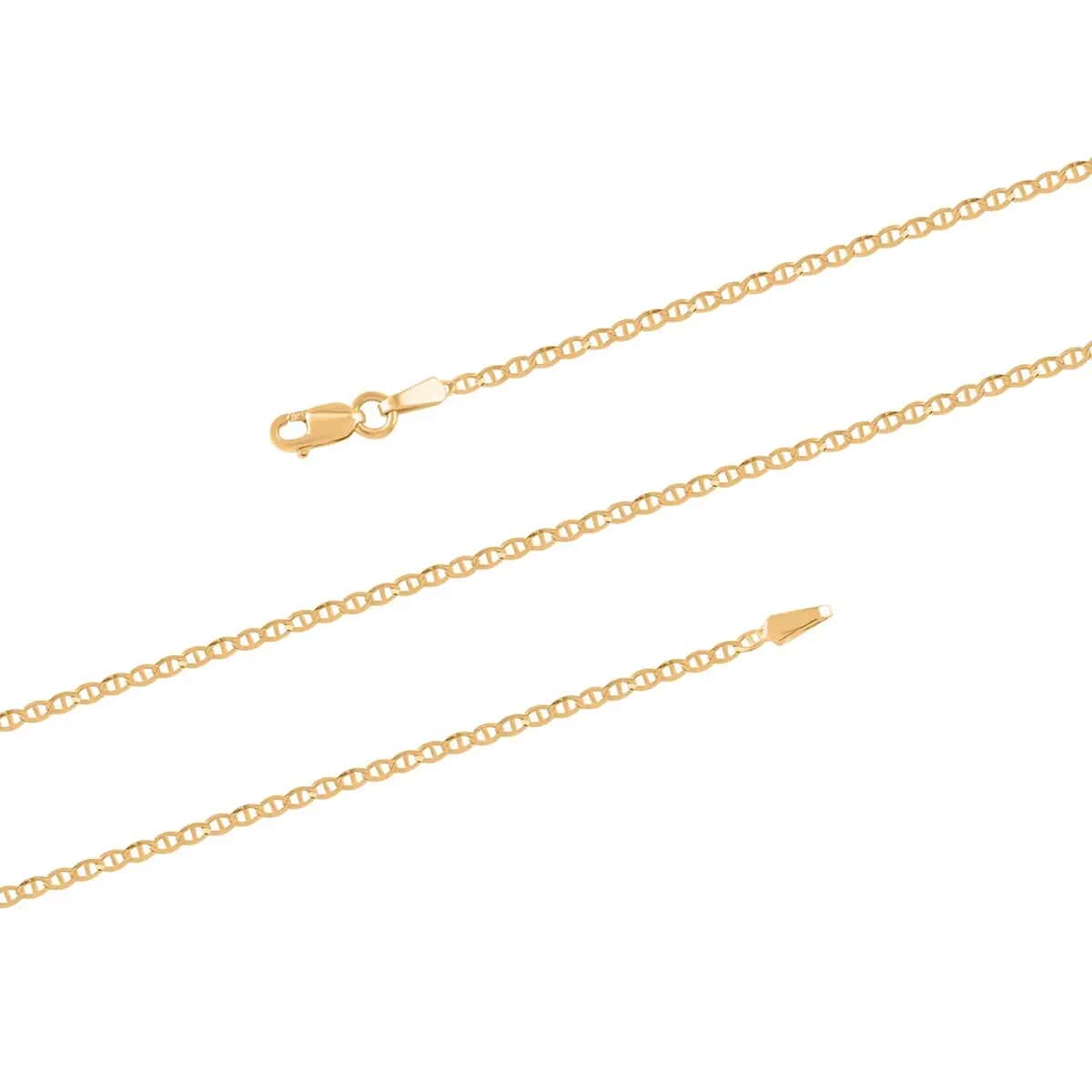 14K Yellow Gold Mariner Chain Necklace , Gold Mariner Necklace , 14K Yellow Gold Chain Necklace , 20 Inch Chain Necklace 1.30 Grams image number 3