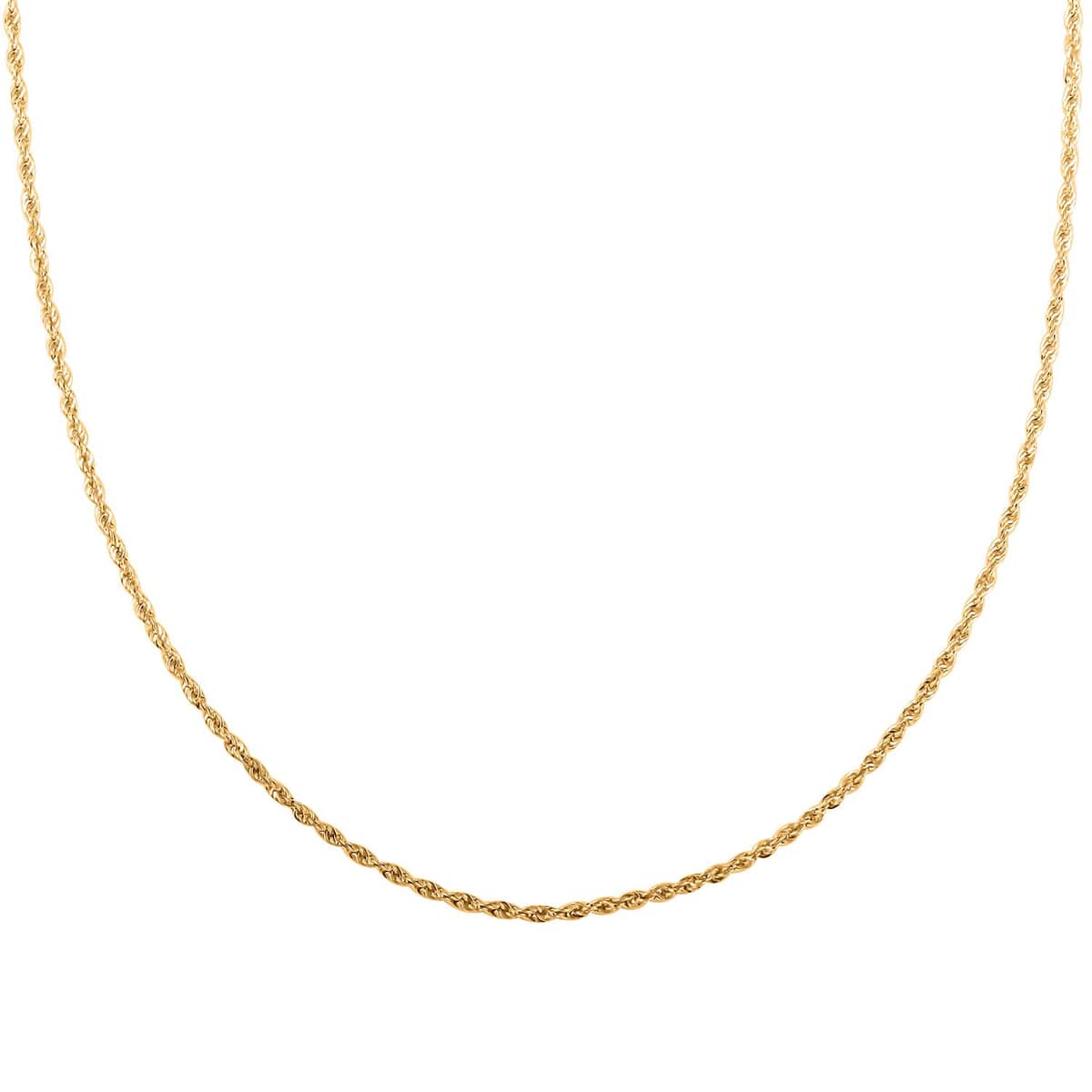 Mother’s Day Gift 10K Yellow Gold 1.5mm Rope Chain Necklace 20 Inches 1.40 Grams image number 0