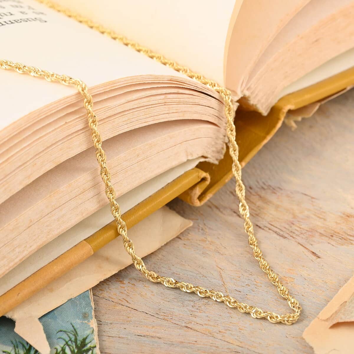 Mother’s Day Gift 10K Yellow Gold 1.5mm Rope Chain Necklace 20 Inches 1.40 Grams image number 1