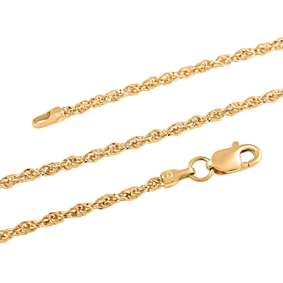 Mother’s Day Gift 10K Yellow Gold 1.5mm Rope Chain Necklace 20 Inches 1.40 Grams image number 2