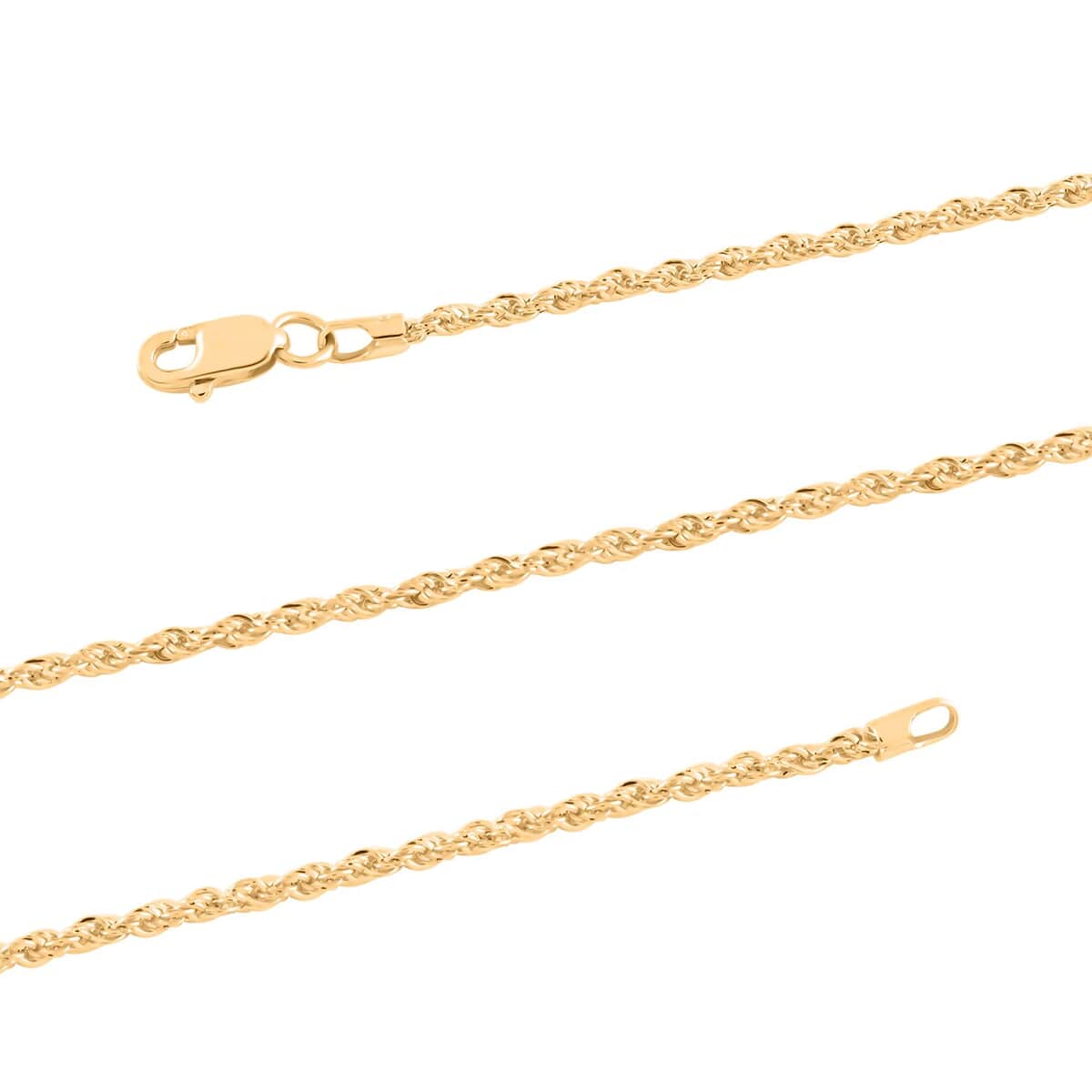 Mother’s Day Gift 10K Yellow Gold 1.5mm Rope Chain Necklace 20 Inches 1.40 Grams image number 4