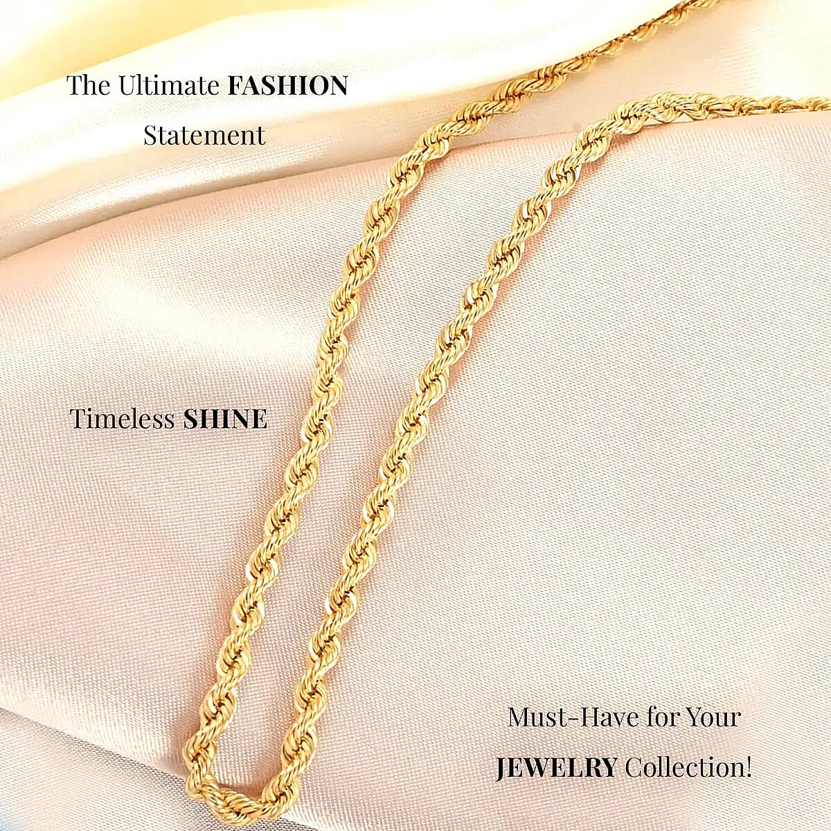 10K Yellow Gold 2mm Rope Necklace 20 Inches 1.7 Grams image number 1