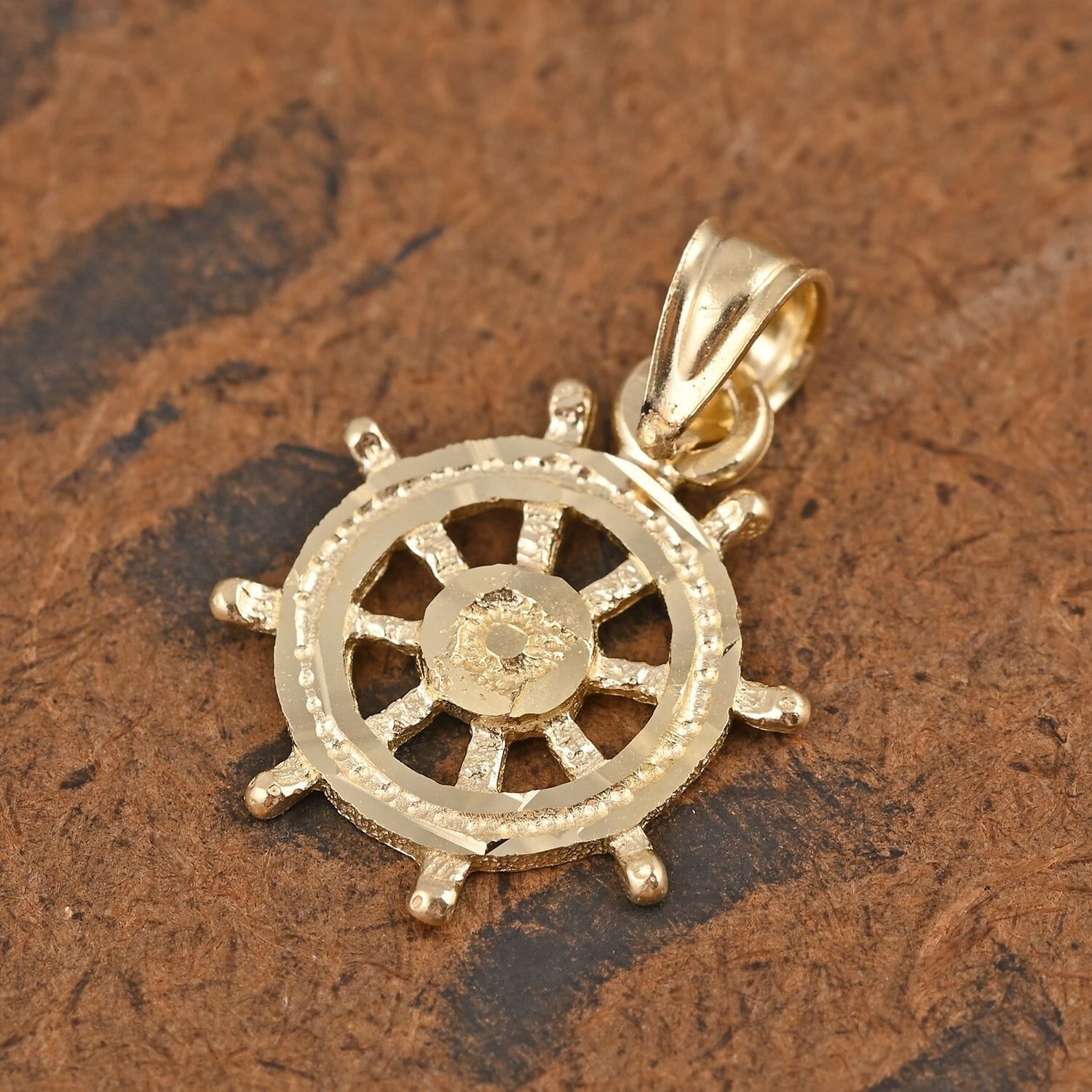 Buy JCK Golden Deal 10K Yellow Gold Boat Wheel Pendant at ShopLC.