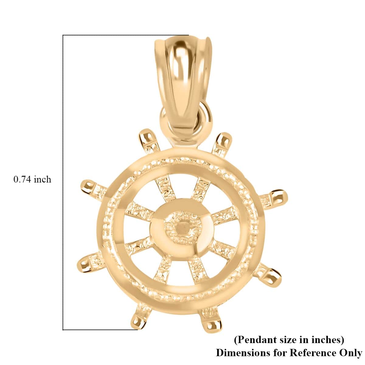 JCK Golden Deal 10K Yellow Gold Boat Wheel Pendant image number 4