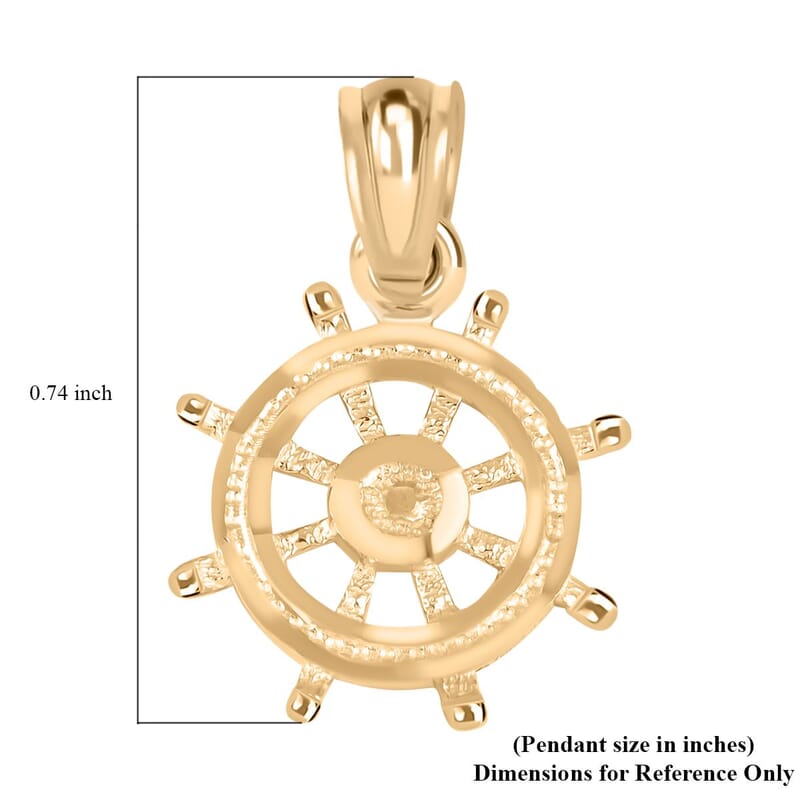 JCK Golden Deal 10K Yellow Gold Boat Wheel Pendant without Chain