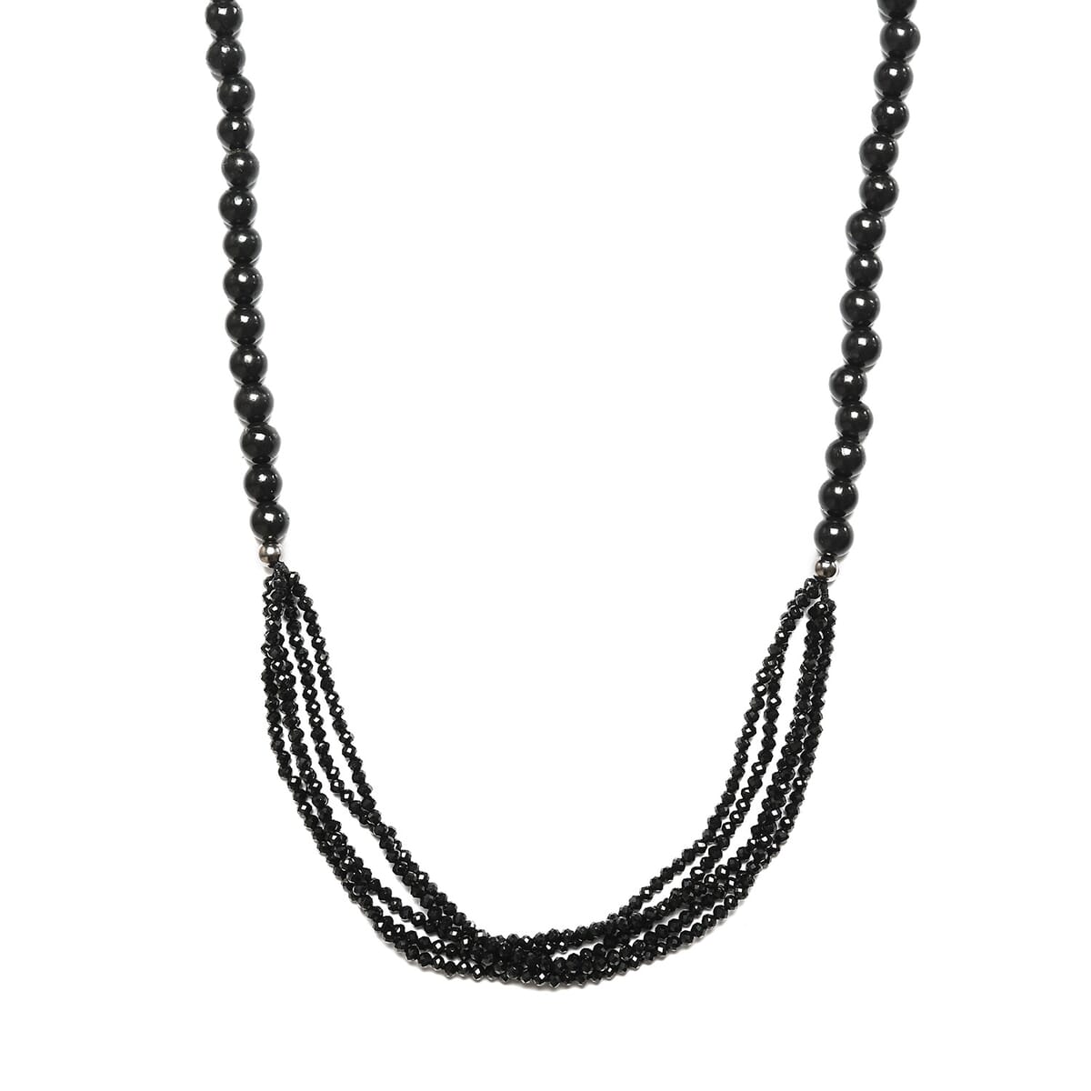 Buy Thai Black Spinel and Shungite Beaded Necklace 20 Inches in ...