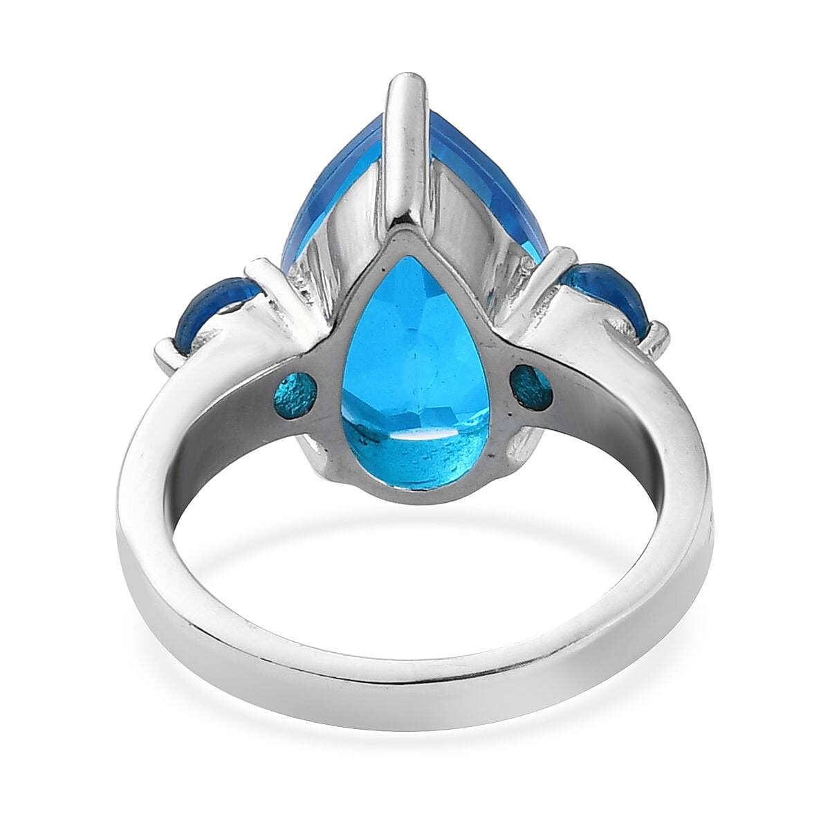 Caribbean Quartz 3 Stone Ring in Stainless Steel (Size 10.0) 7.00 ctw , Tarnish-Free, Waterproof, Sweat Proof Jewelry image number 3