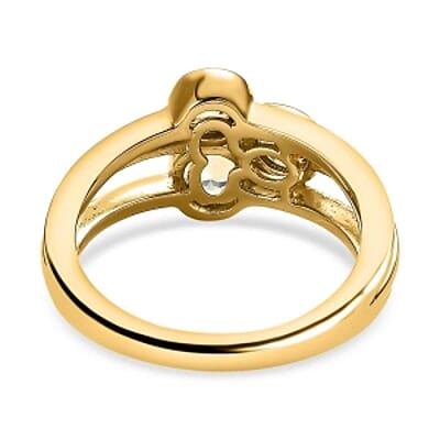 Natural Golden Tanzanite 0.75 ctw 3 Stone Ring in Vermeil Yellow Gold Over Sterling Silver (Size 8)