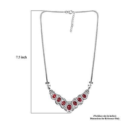Norwegian Thulite 25.15 ctw Necklace, Sterling Silver Necklace, 18 Inch Necklace, Filigree Necklace