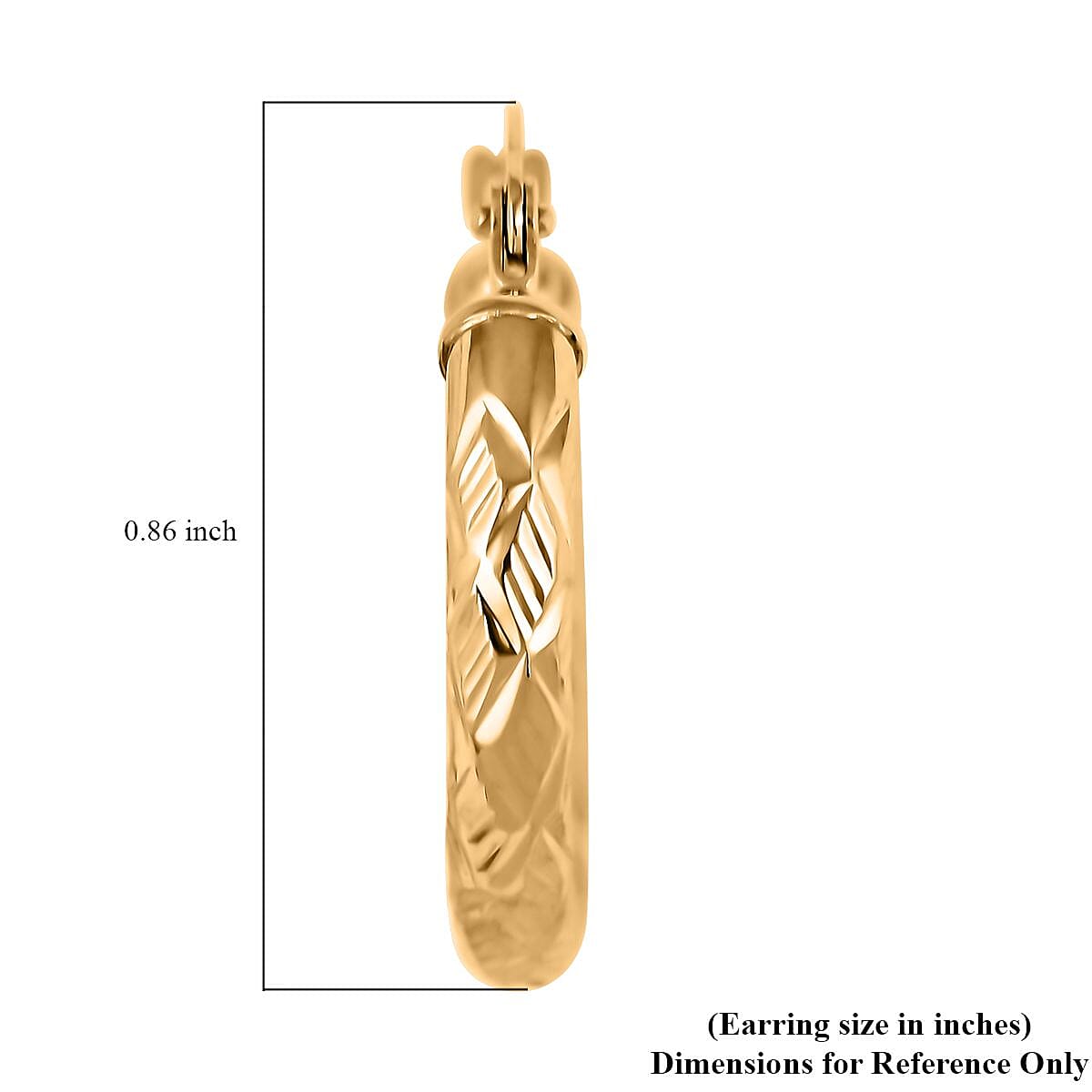 14K Yellow Gold 20x3mm Diamond Cut Hoop Earrings 1.28 Grams image number 4