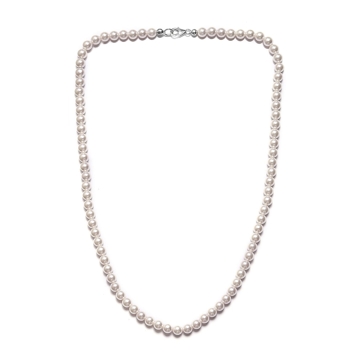 Austrian Crystal Beaded Necklace 20 Inches in Sterling Silver