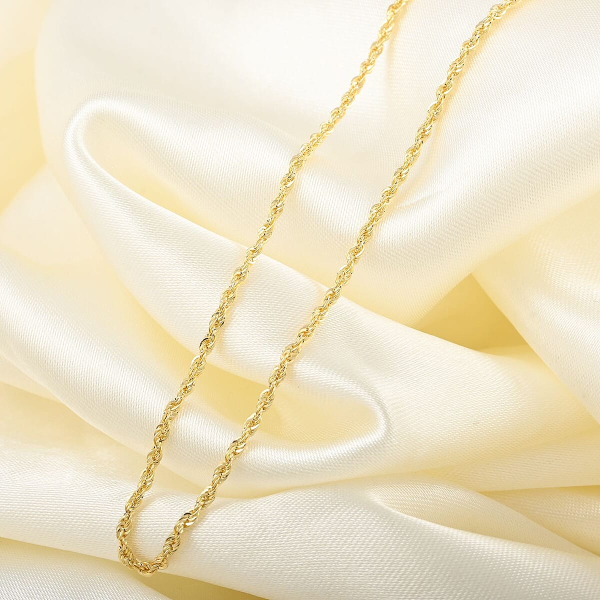14K Yellow Gold 1.50mm Rope Chain 20 Inches 1.50 Grams image number 1