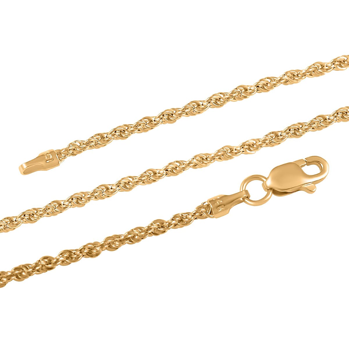 14K Yellow Gold 1.50mm Rope Chain 20 Inches 1.50 Grams image number 2