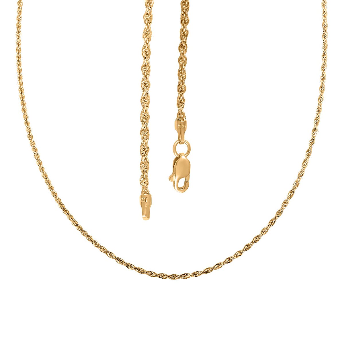 14K Yellow Gold 1.50mm Rope Chain 20 Inches 1.50 Grams image number 3