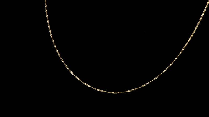 14K Yellow Gold 1.20mm Singapore Twist Chain Necklace 18 Inches 1.35 Grams