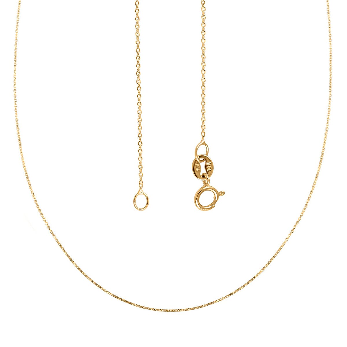 14K Yellow Gold 0.85mm Rolo Chain 18 Inches 0.90 Grams image number 2