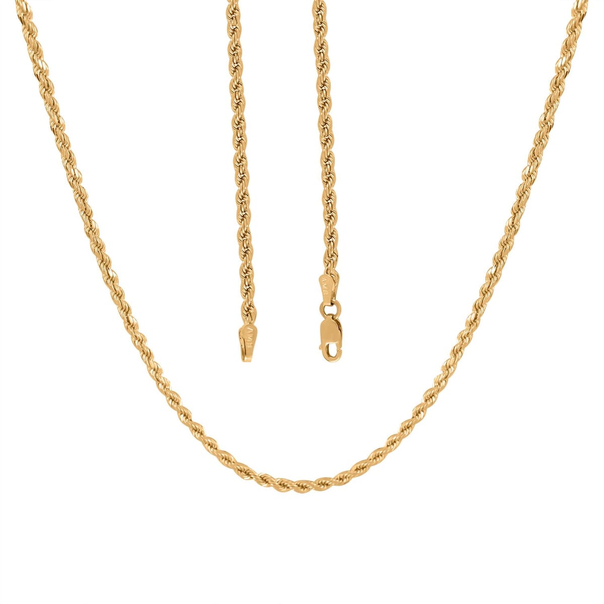 10K Yellow Gold 2.5mm Rope Necklace (22 Inches) (3.8g) image number 2