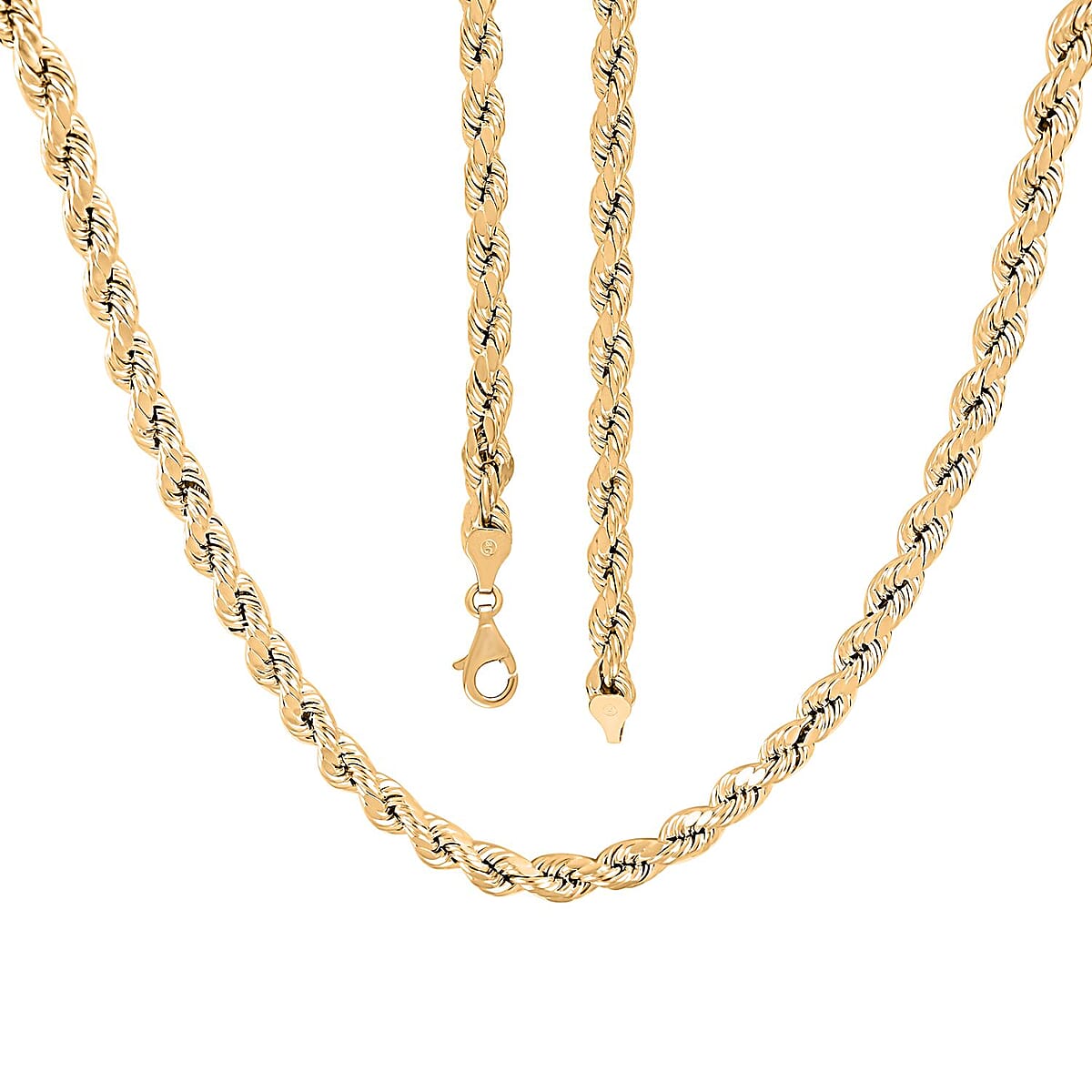 10K Yellow Gold 7mm Rope Chain Necklace 22 Inches 17.75 Grams image number 2