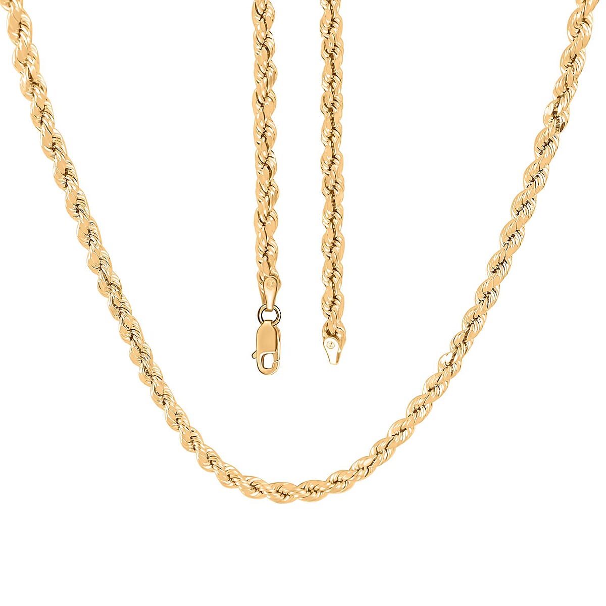 10K Yellow Gold 5mm Rope Necklace 20 Inches 7.90 Grams image number 2