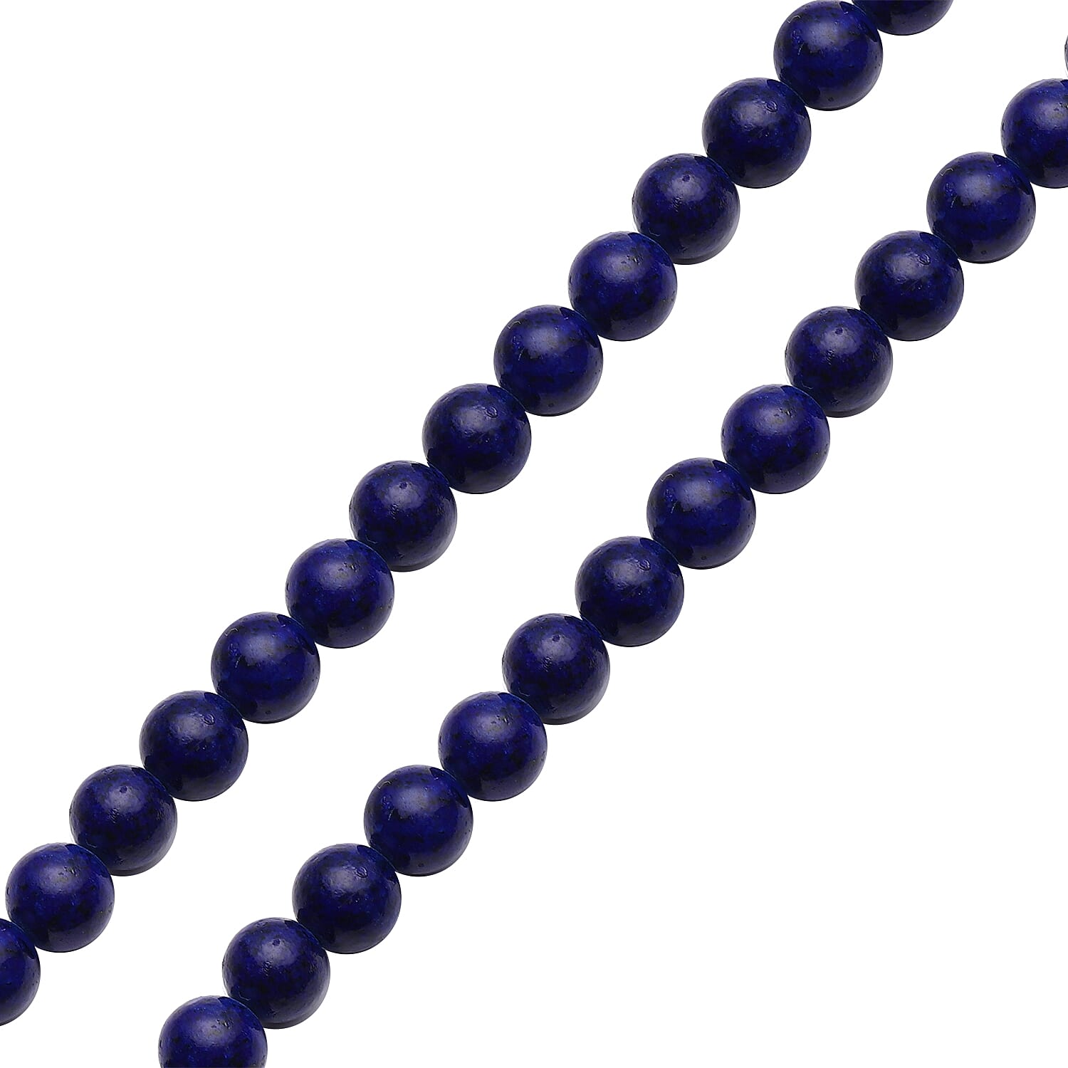 Lapis Lazuli and Austrian Crystal 167.00 ctw Beaded Necklace in Silvertone 18-20 Inches