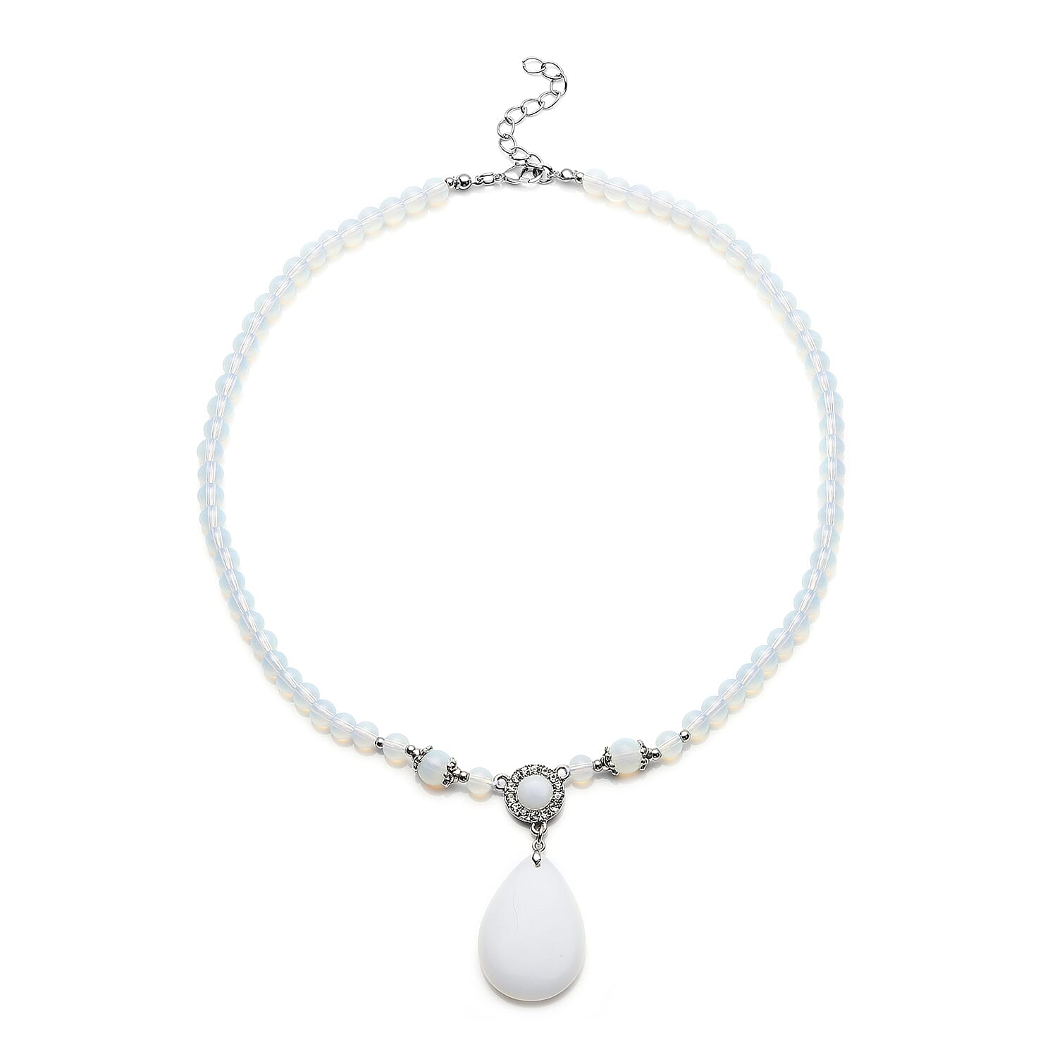 Lapis Lazuli and Austrian Crystal Beaded Necklace 18-20 Inches in Silvertone 167.00 ctw