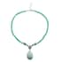Green Aventurine and Austrian Crystal Beaded Necklace 18-20 Inches in Silvertone 146.00 ctw image number 0