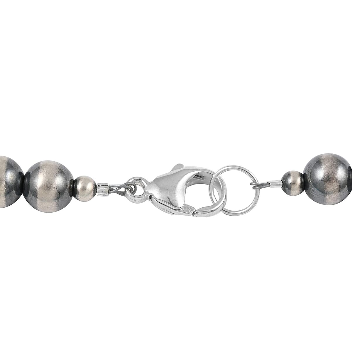 Santa Fe Style Kingman Turquoise Necklace 15 Inches in Sterling Silver 44.35 ctw image number 3