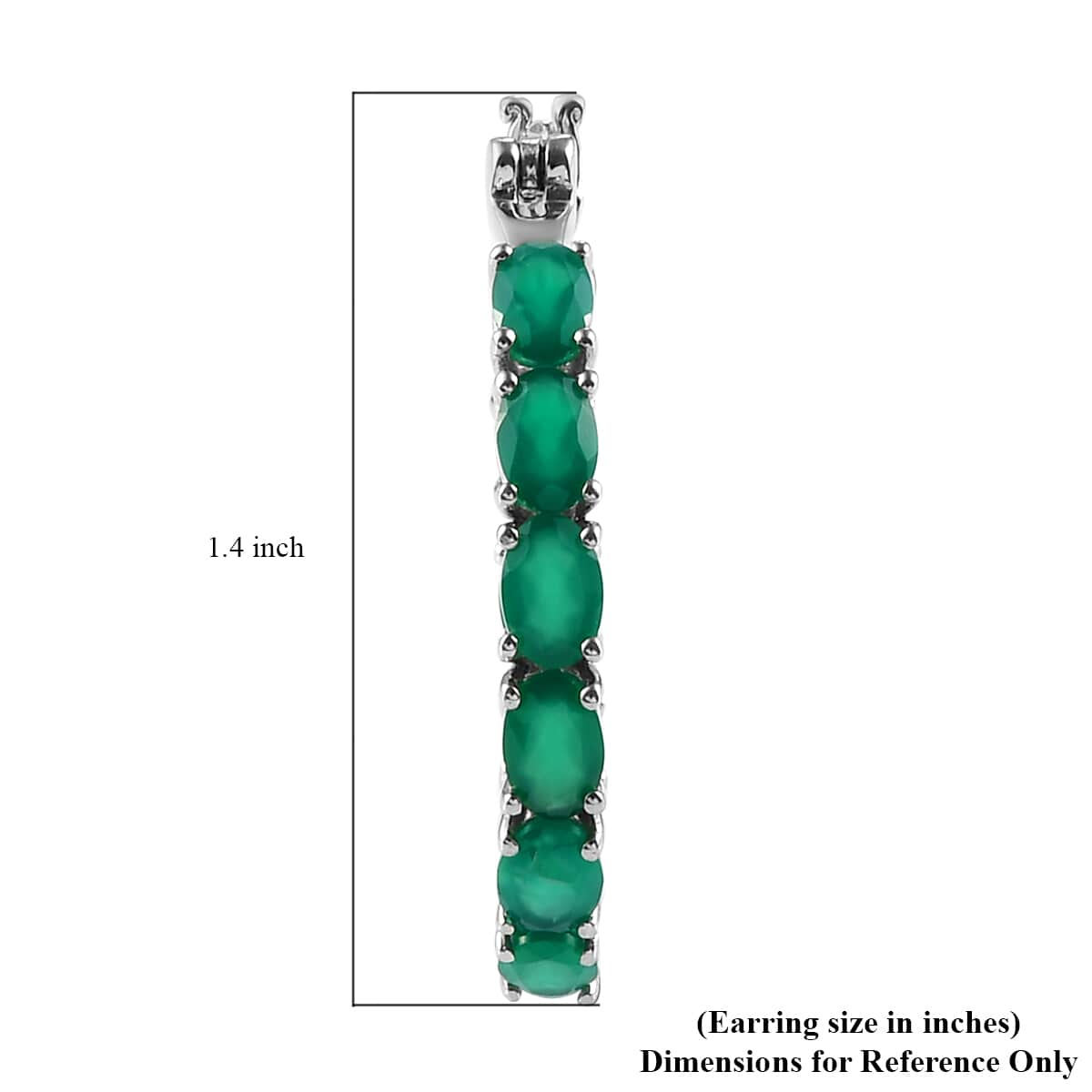 Verde Onyx Inside Out Hoop Earrings in Platinum Over Sterling Silver 8.80 Grams 8.10 ctw image number 4