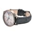 Strada Japanese Movement Piano Pattern Dial Watch in Black Ostrich Embossed Faux Leather Strap image number 4