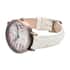 Strada Japanese Movement Piano Pattern Dial Watch in White Ostrich Embossed Faux Leather Strap image number 4