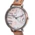 Strada Japanese Movement Piano Pattern Dial Watch in Brown Ostrich Embossed Faux Leather Strap image number 3