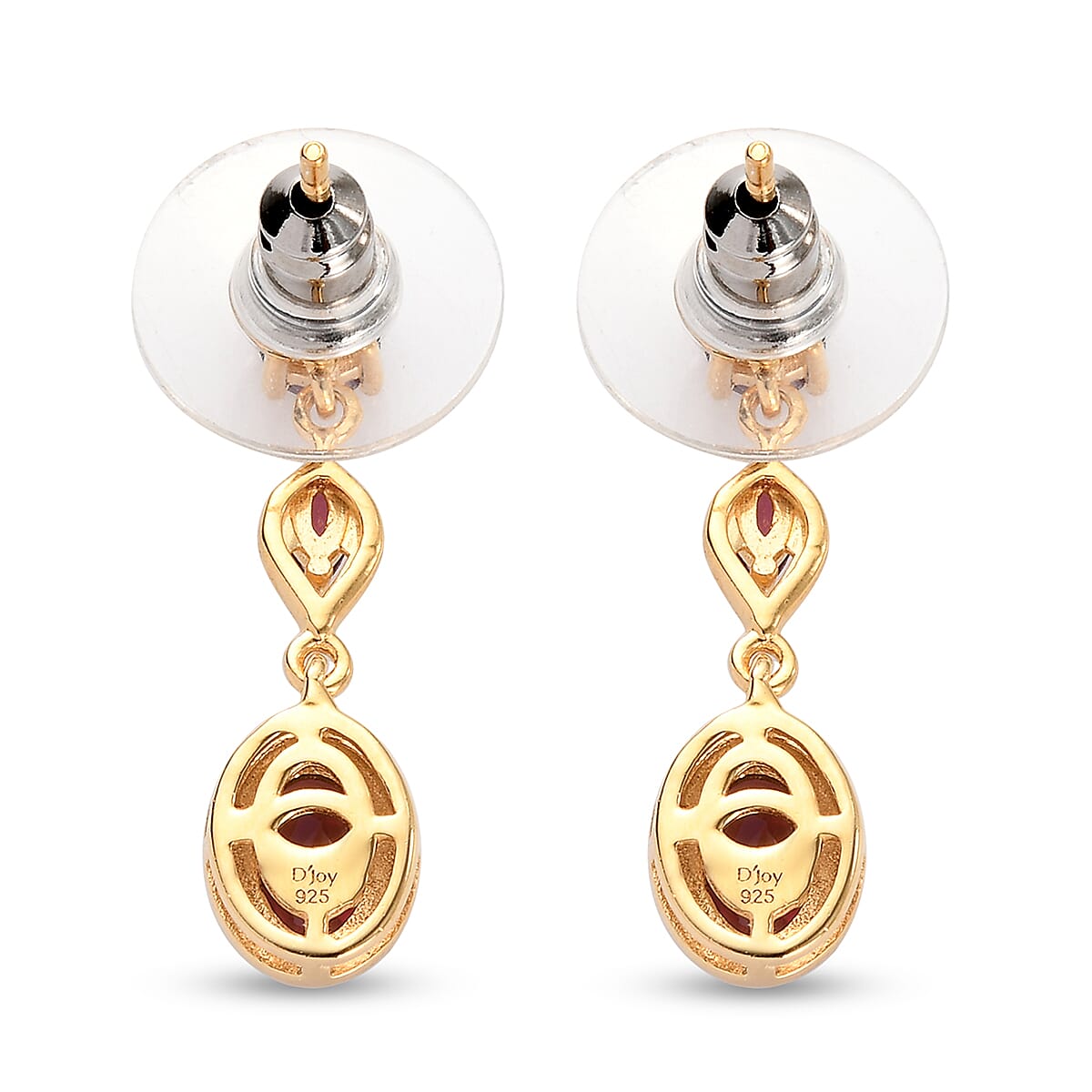 Orissa Rhodolite Garnet Dangling Earrings in Vermeil Yellow Gold Over Sterling Silver 2.80 ctw image number 3